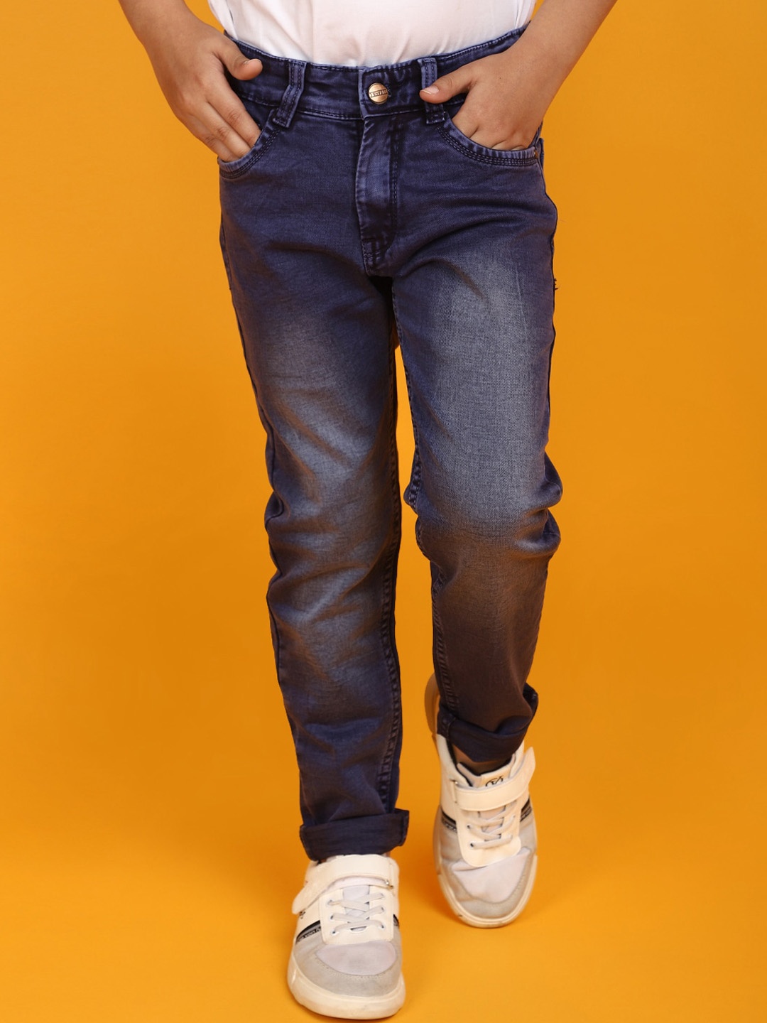 

V-Mart Boys Clean Look Heavy Fade Cotton Jeans, Blue
