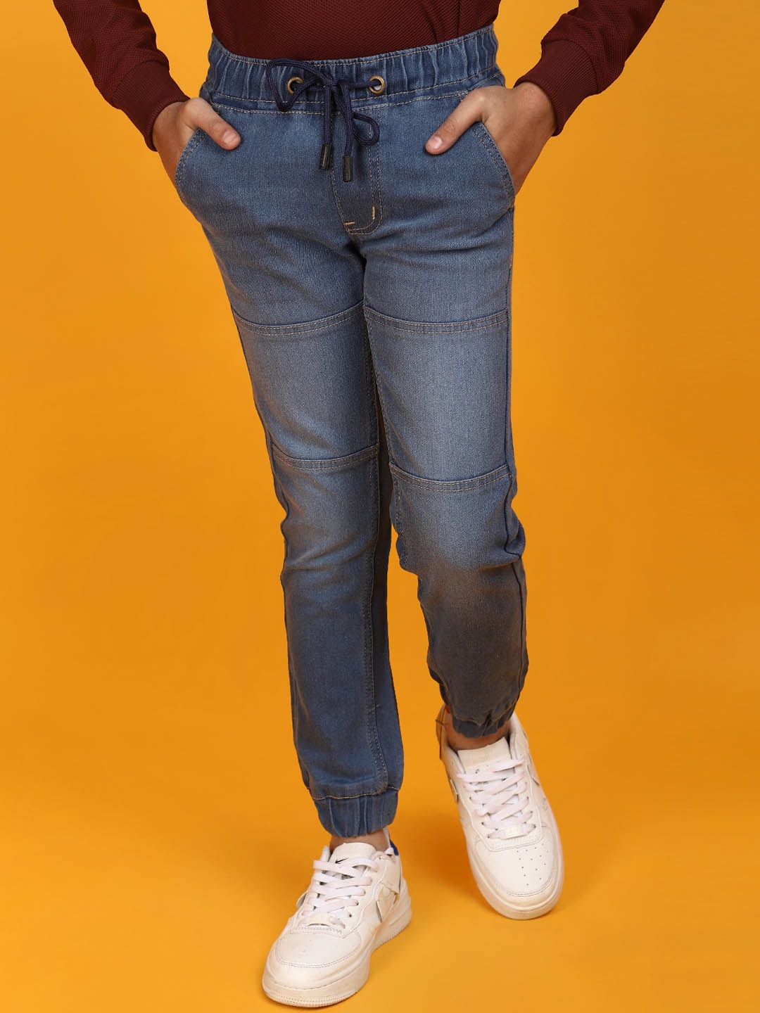

V-Mart Boys Light Fade Clean Look Cotton Jeans, Blue