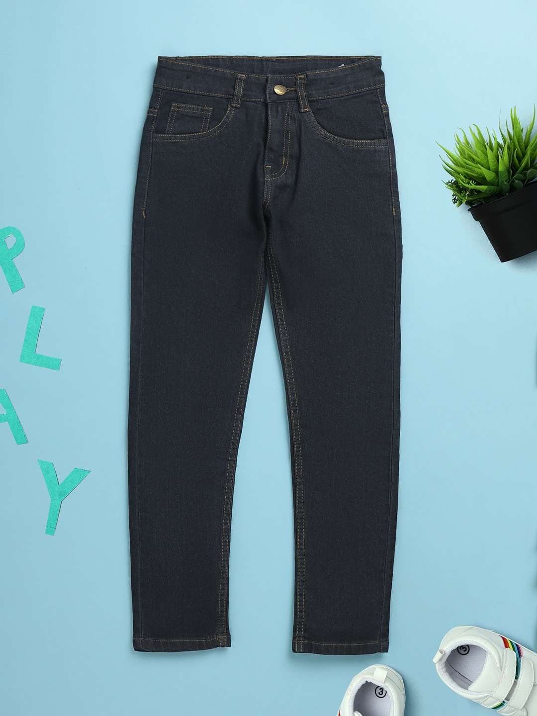 V-Mart Boys Clean Look Cotton Jeans, Grey