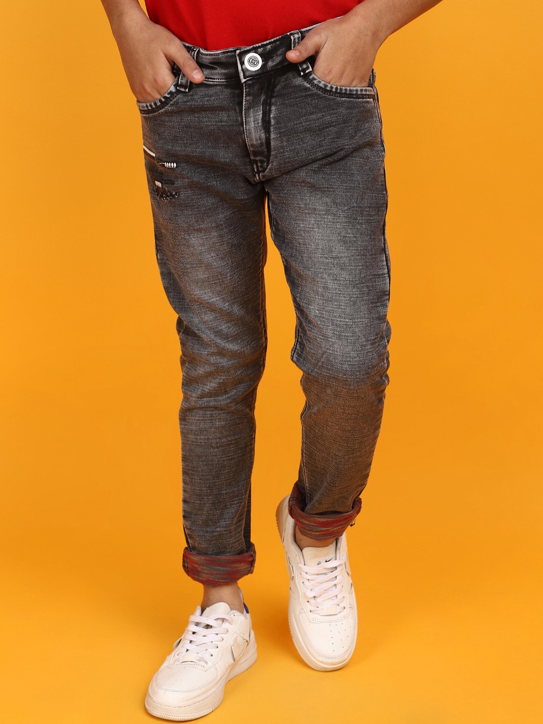 

V-Mart Boys Clean Look Heavy Fade Cotton Jeans, Grey