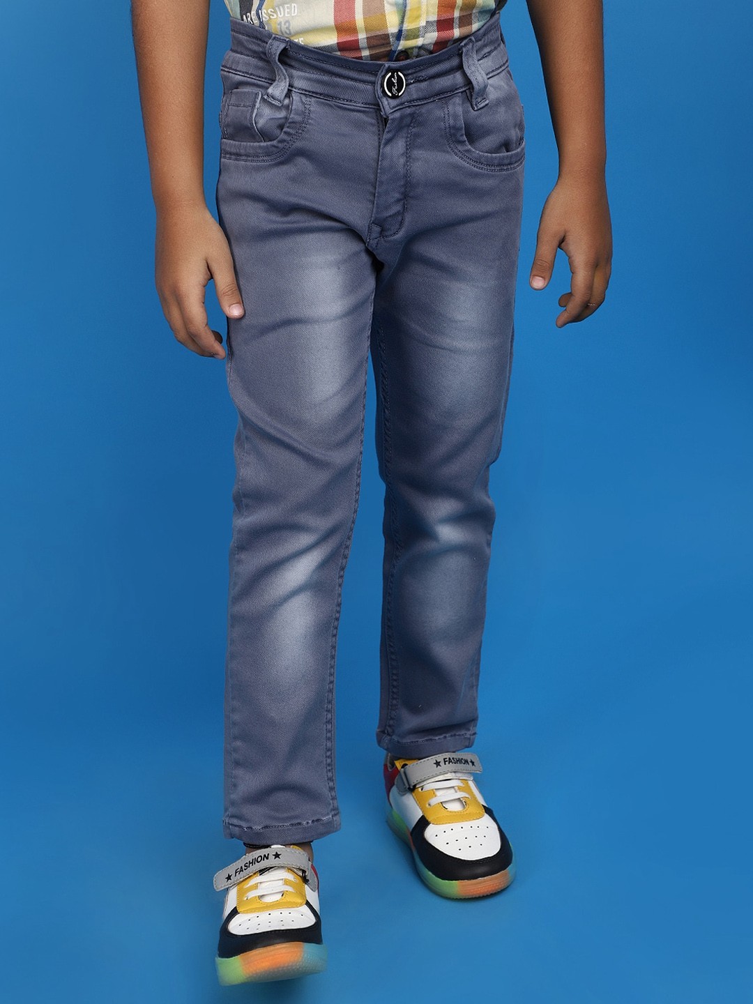 

V-Mart Boys Clean Look Heavy Fade Cotton Jeans, Grey