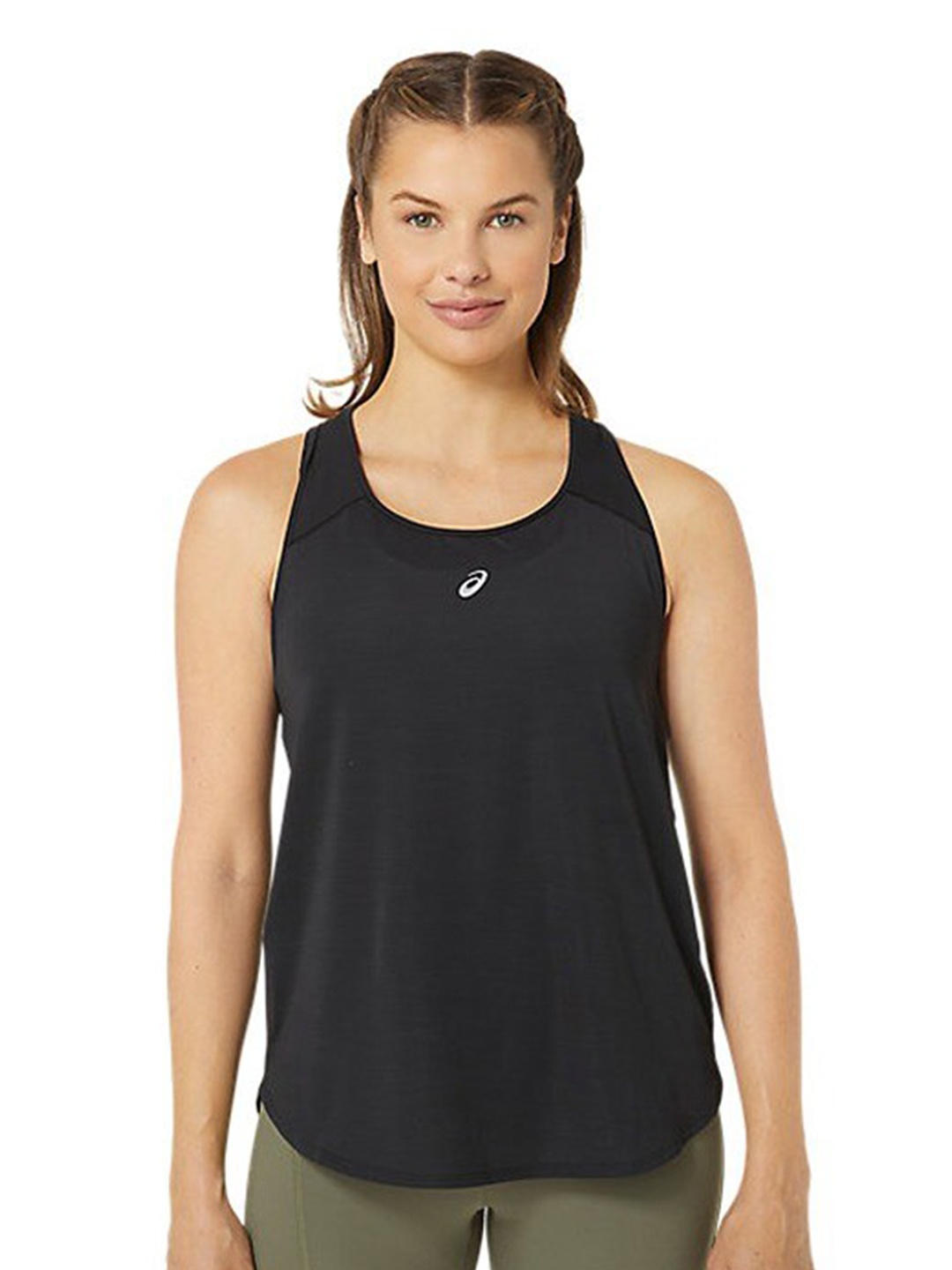 

ASICS Brand Logo Round Neck Sleeveless Regular fit Sports T-Shirt, Black