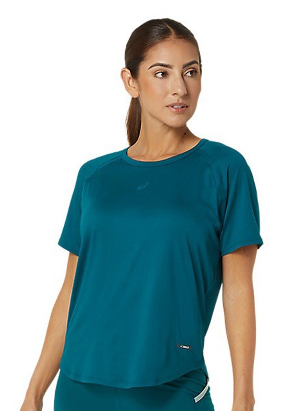 

ASICS Round Neck Short Raglan Sleeves Regular Fit Sports T-Shirt, Green