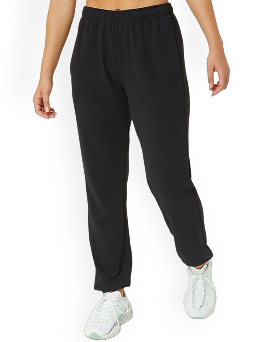 

ASICS Women Mid-Rise Cotton French Terry Track Pants, Black
