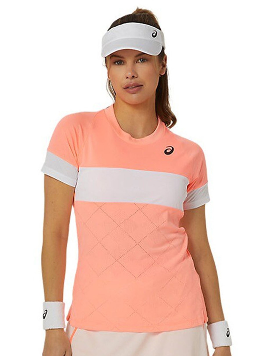 

ASICS Colourblocked Round Neck Short Sleeves Regular Fit Sports T-Shirt, Peach