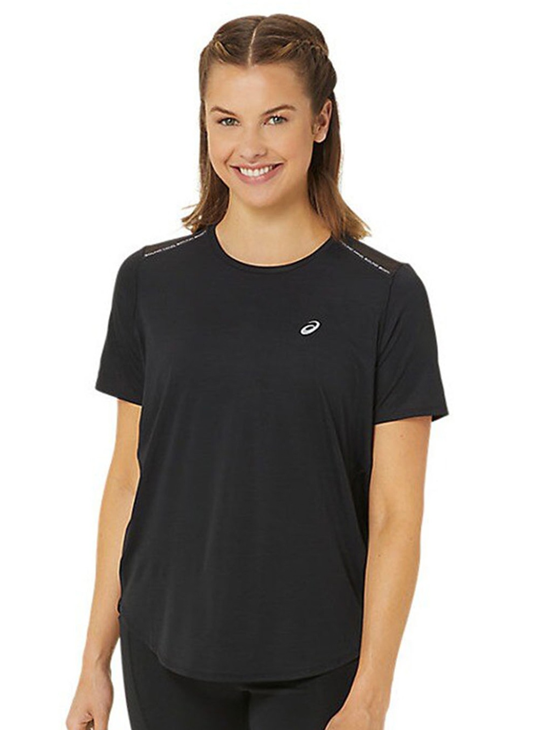 

ASICS Brand Logo Printed Round Neck Short Sleeves Regular Fit Sports T-shirt, Black