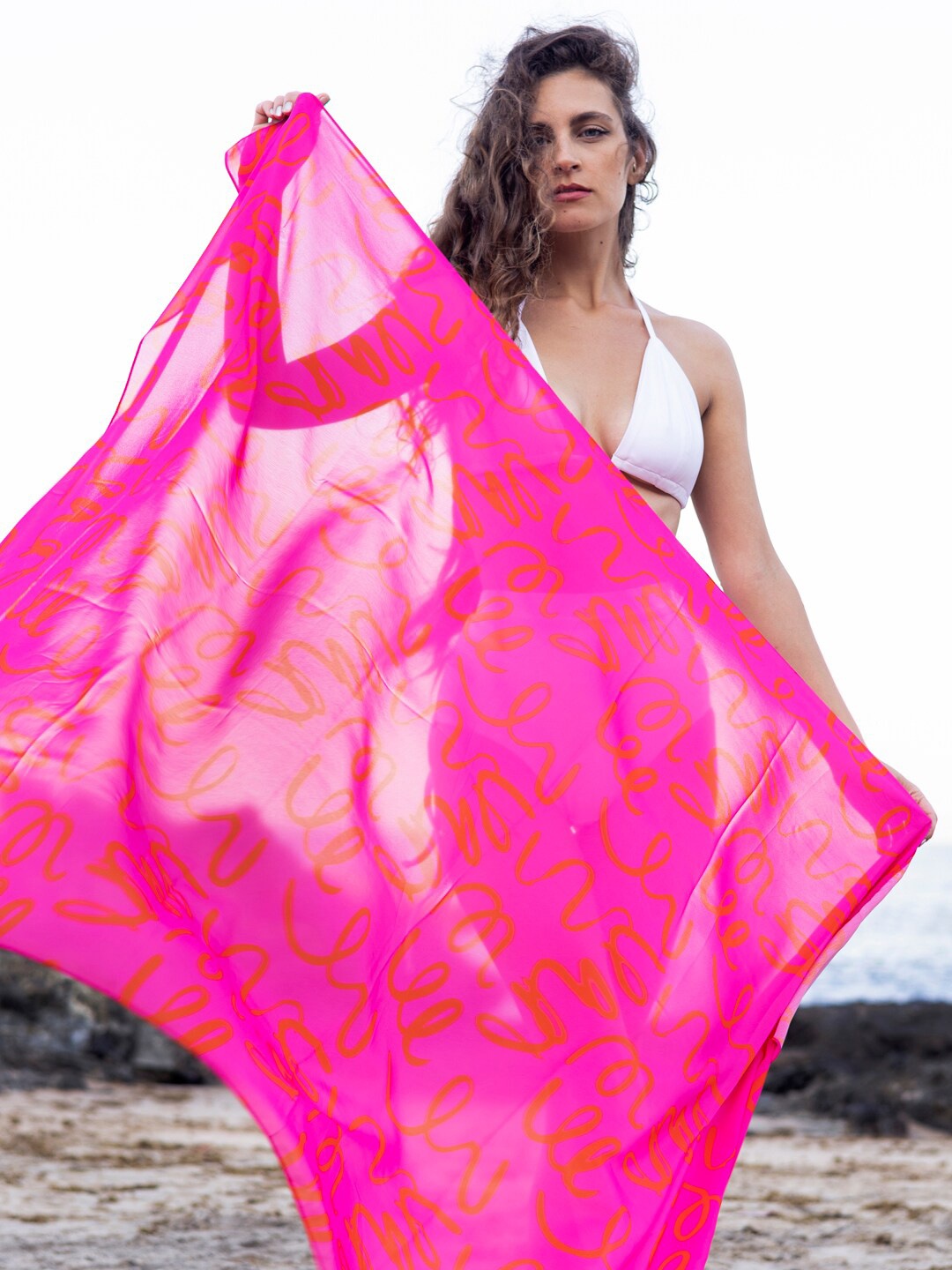

EROTISSCH Women Printed Swimwear Cover Up Sarong, Pink