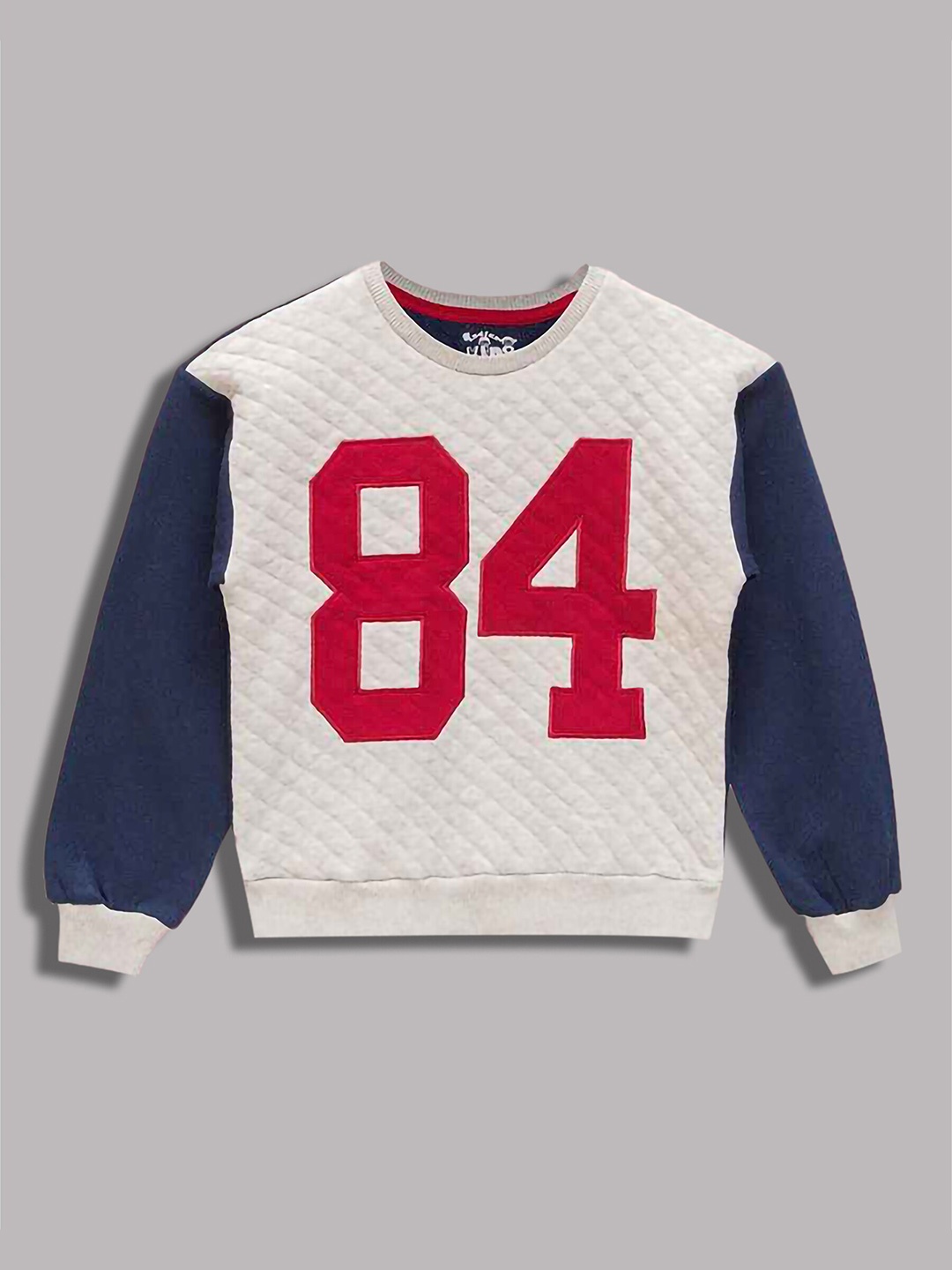 

BAESD Boys Alphanumeric Printed Round Neck Cotton Sweatshirt, Navy blue