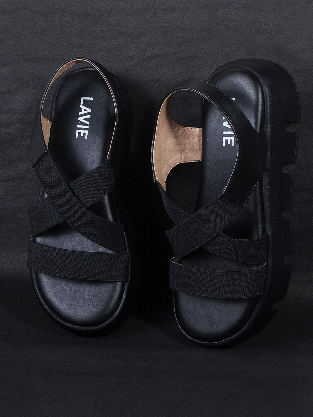 

Lavie Open Toe Flatforms Heels, Black