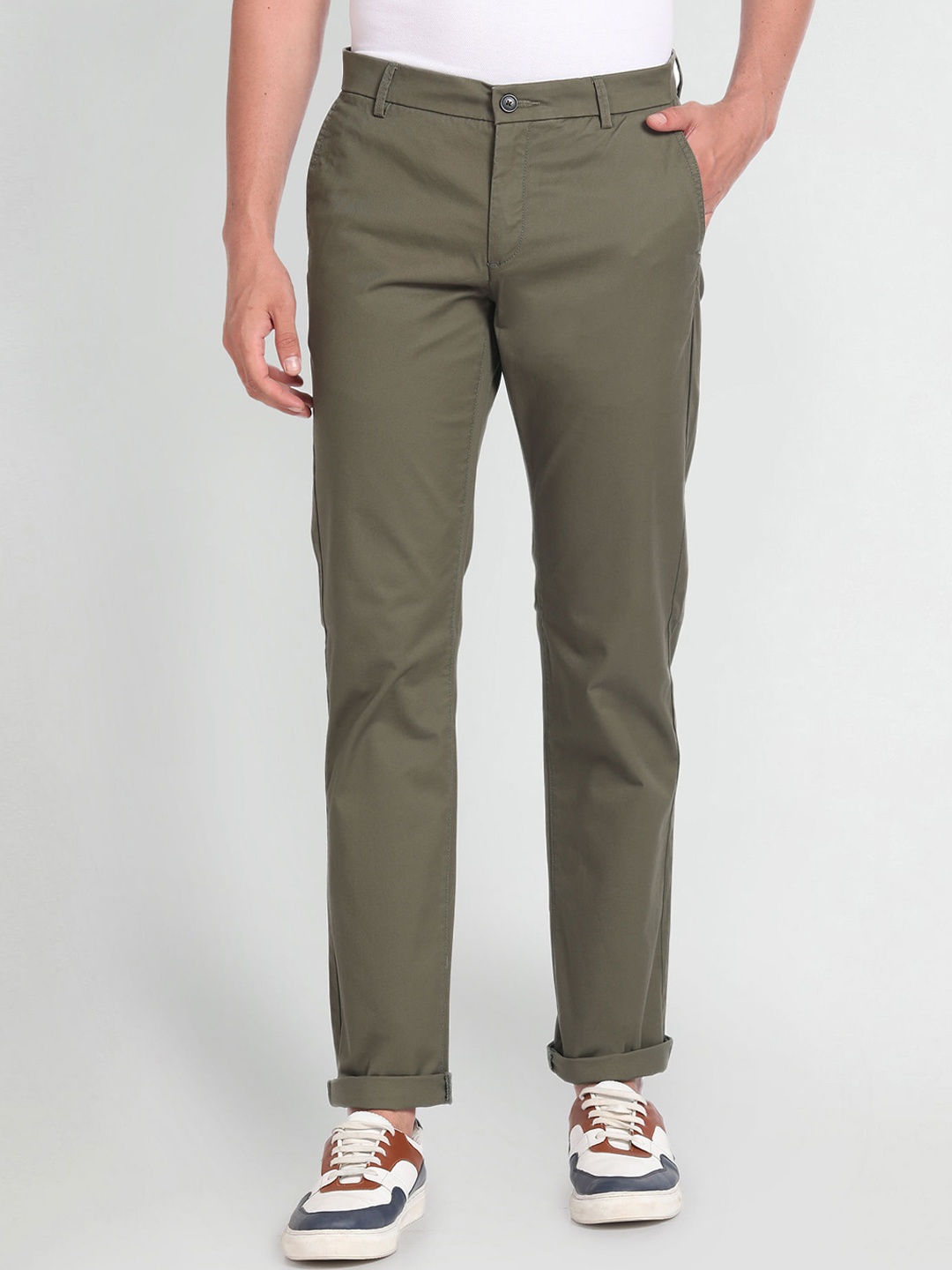 

Arrow Sport Men Low-Rise Casual Trouser, Green