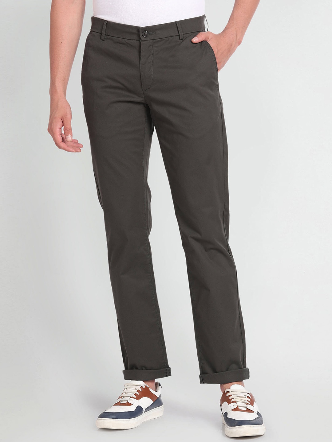 

Arrow Sport Men Low-Rise Casual Trousers, Grey