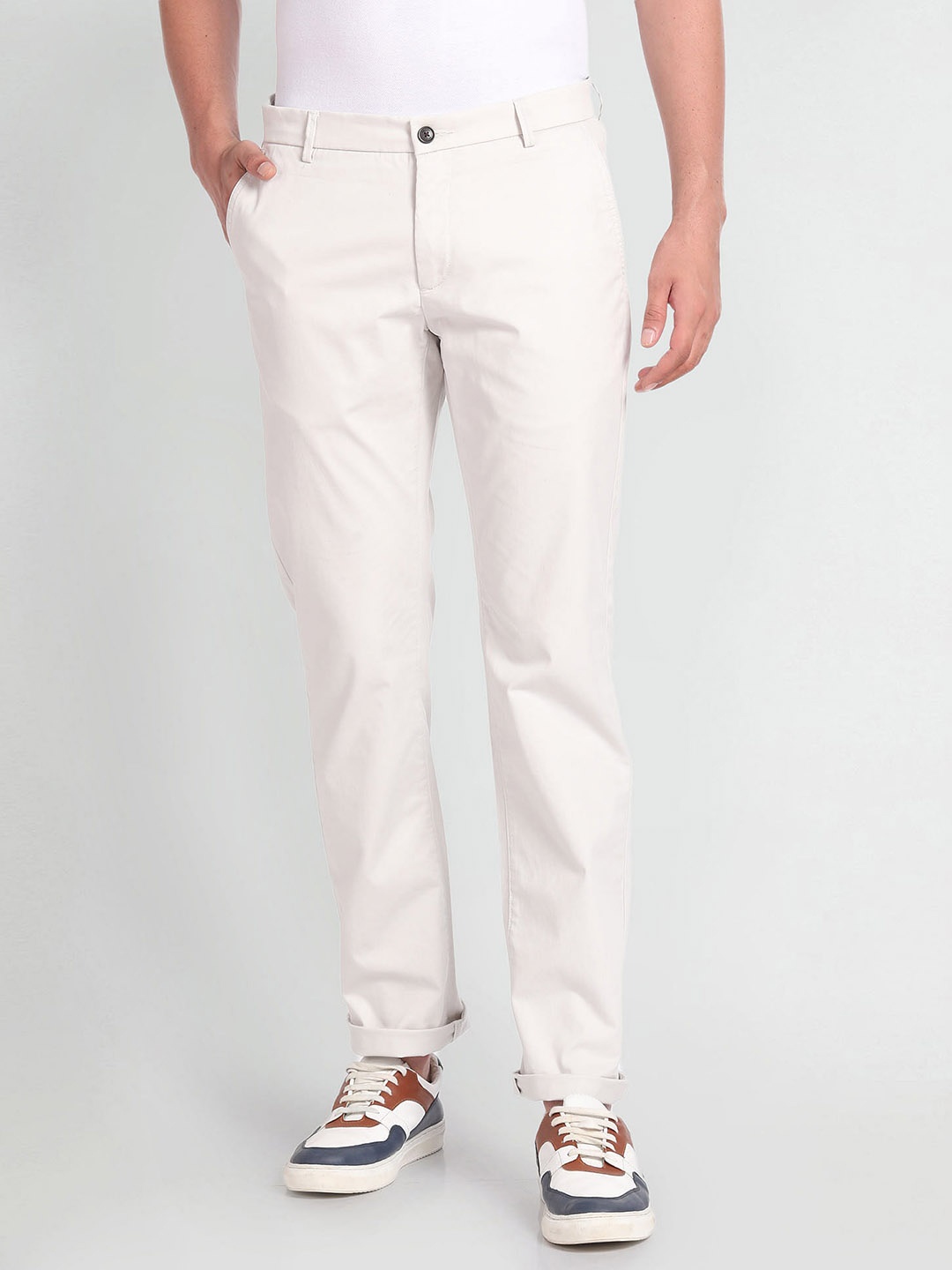 

Arrow Sport Men Low-Rise Trouser, White