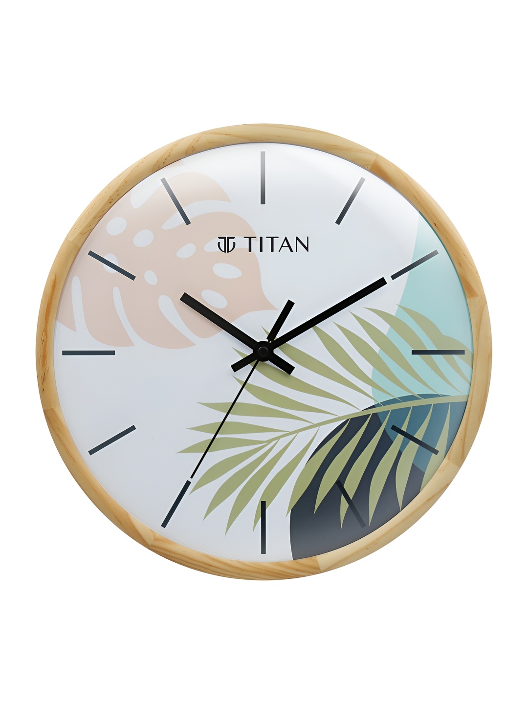 Titan Brown & White Round Printed Analogue Contemporary Wall Clock