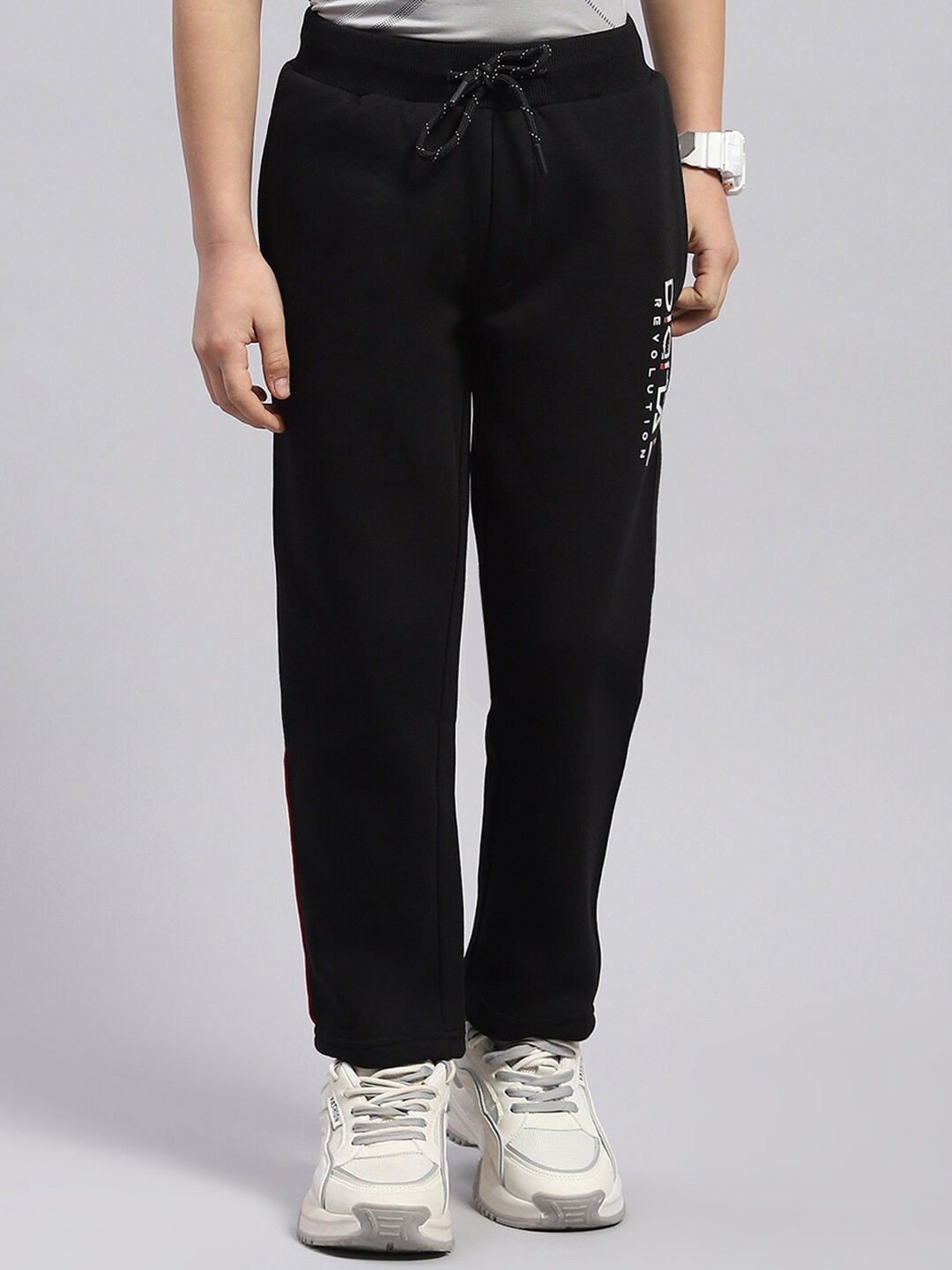 

Monte Carlo Boys Typography Printed Track Pants, Black