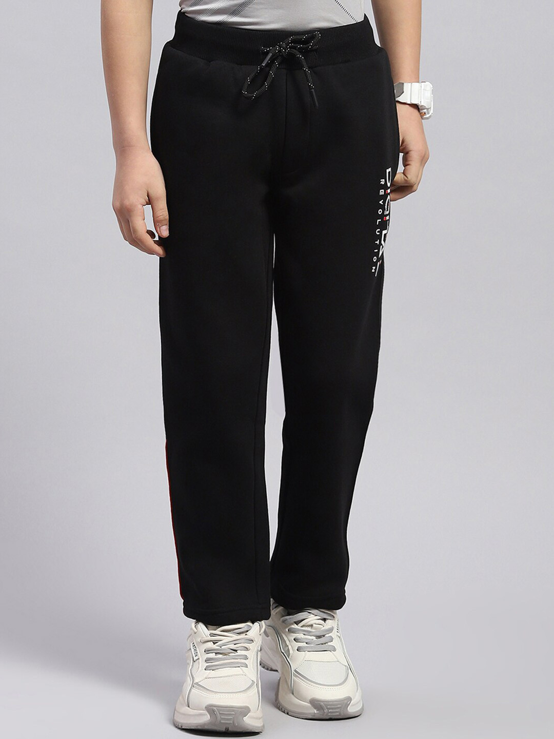 

Monte Carlo Boys Typography Printed Track Pants, Black