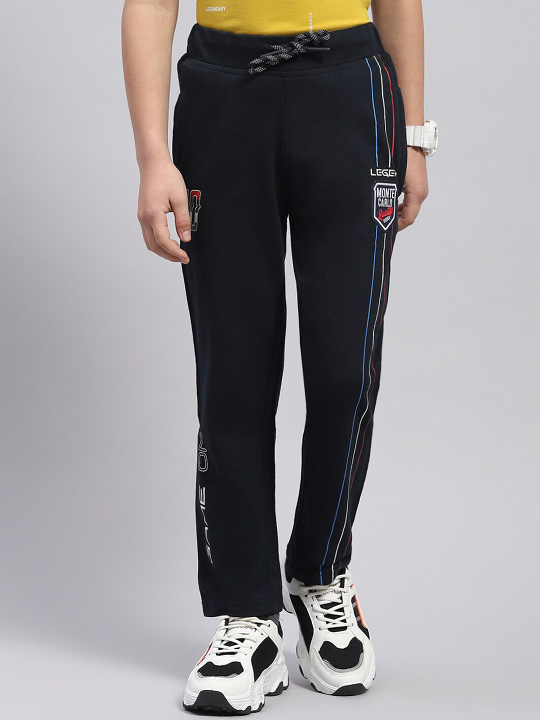 

Monte Carlo Boys Typography Printed Track Pants, Navy blue