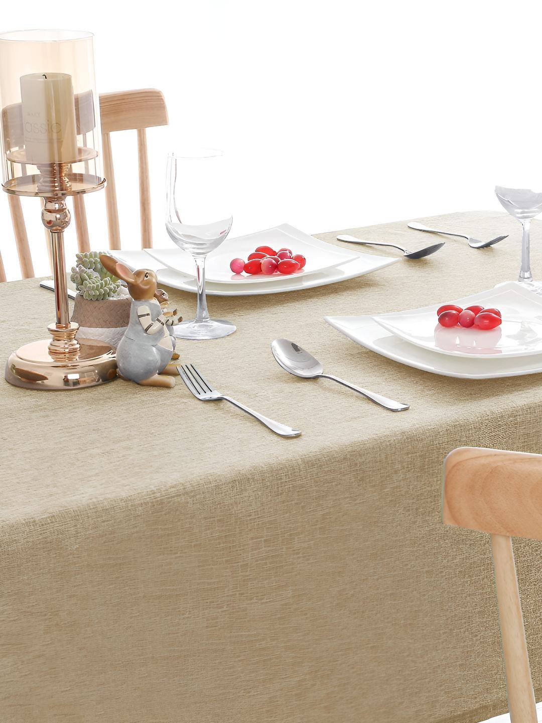 

CASA-NEST Beige Jute 8 Seater Table Cover