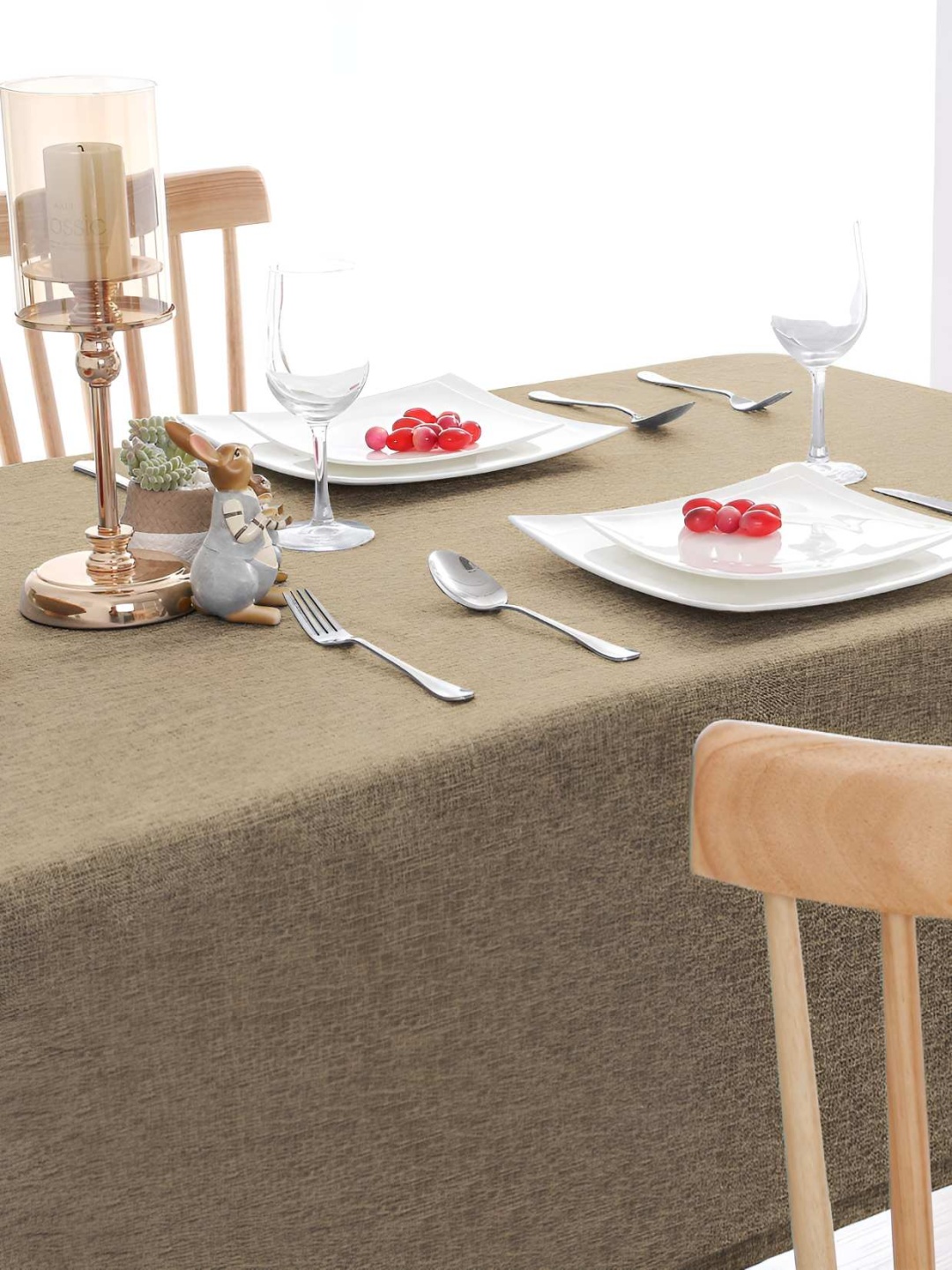 

CASA-NEST Coffee Brown Jute 6 Seater Table Cover