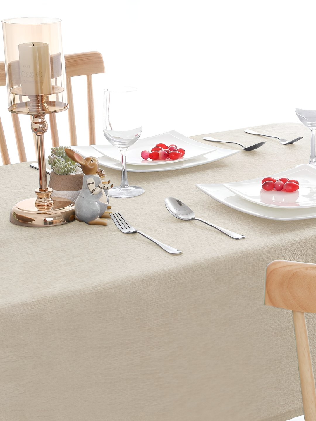 

CASA-NEST Beige Jute 6 Seater Table Cover