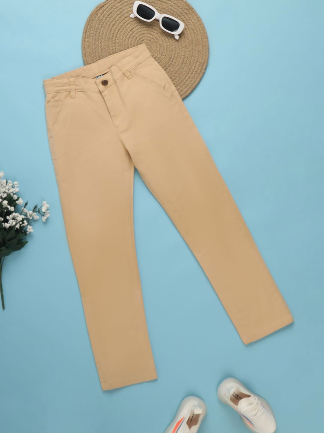 

V-Mart Boys Mid Rise Cotton Regular Trouser, Beige