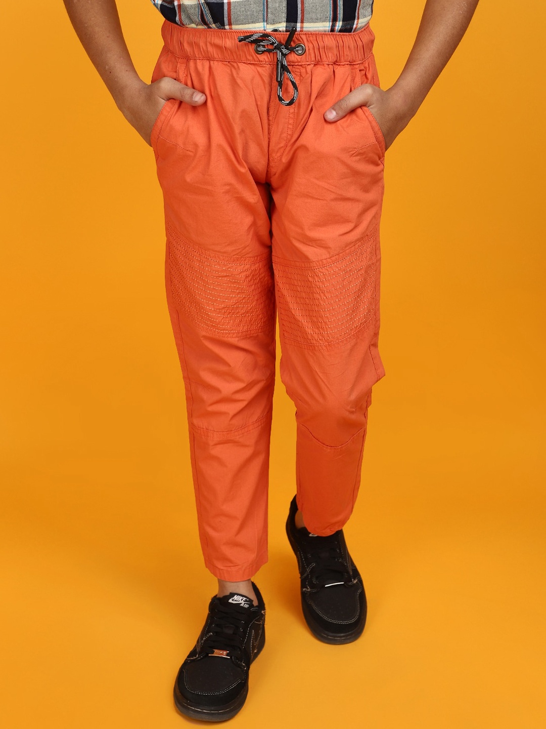 

V-Mart Boys Mid Rise Cotton Joggers Trouser, Rust