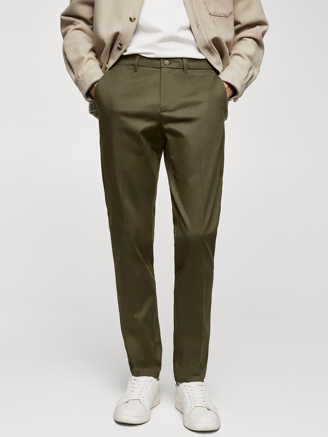 

MANGO MAN Slim Fit Formal Chinos, Olive