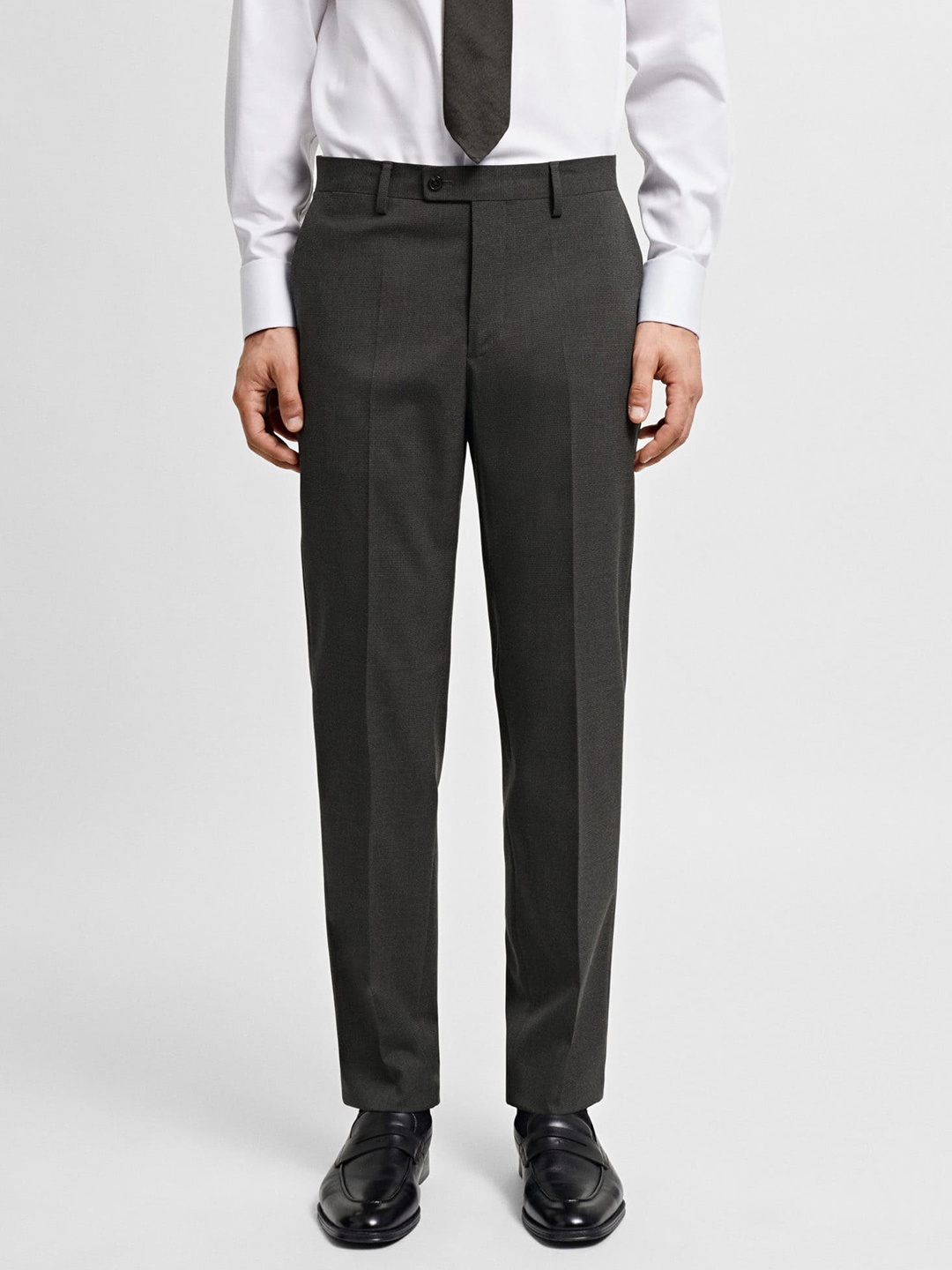 

MANGO MAN Regular Fit Formal Trousers, Grey