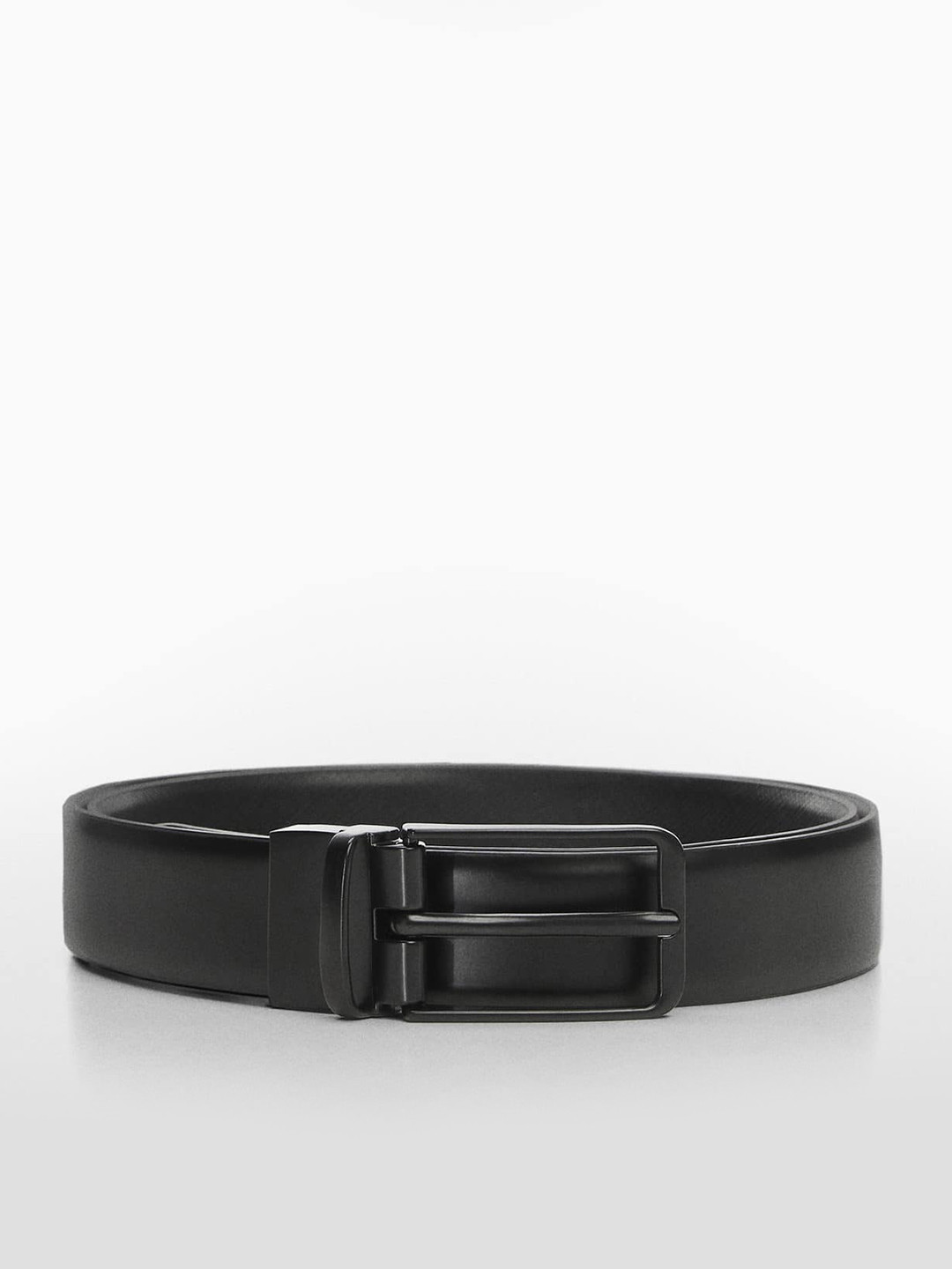 

MANGO MAN Men Leather Formal Belt, Black