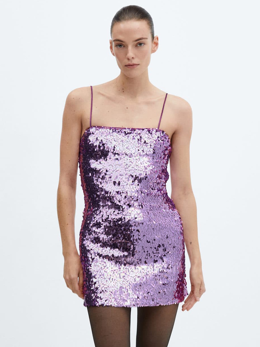 

MANGO Embellished Bodycon Mini Dress, Pink