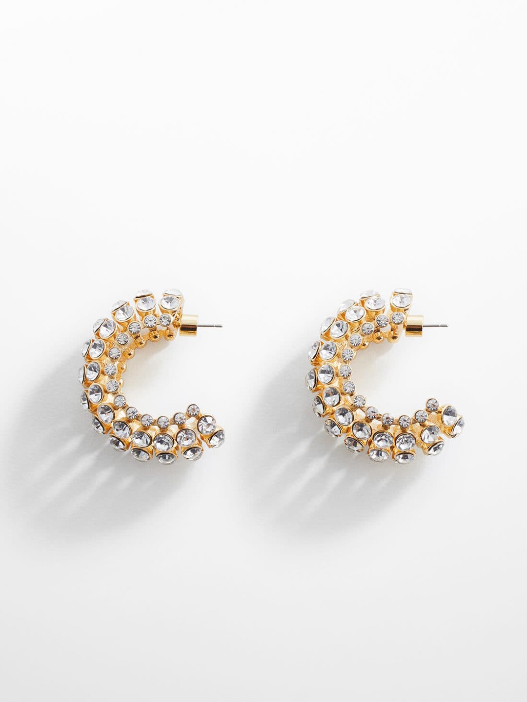 

MANGO Contemporary Half Hoop Earrings, Gold