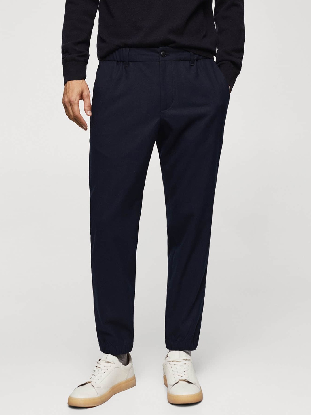 

MANGO MAN Slim Fit Joggers, Navy blue