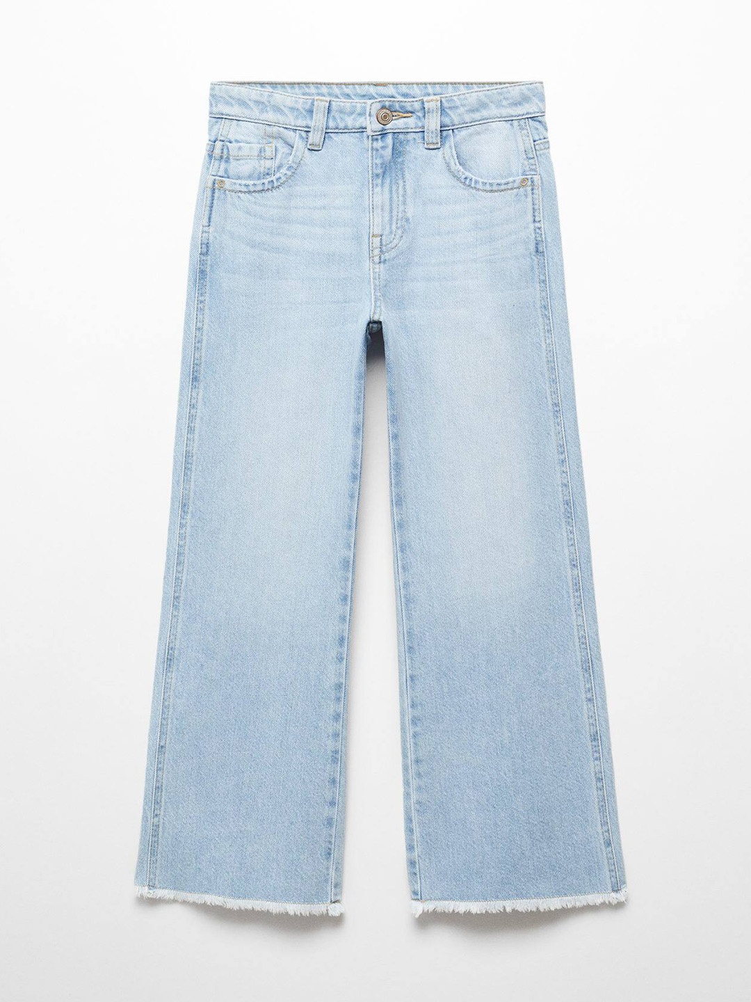 

Mango Kids Girls Light Fade Cotton Jeans, Blue