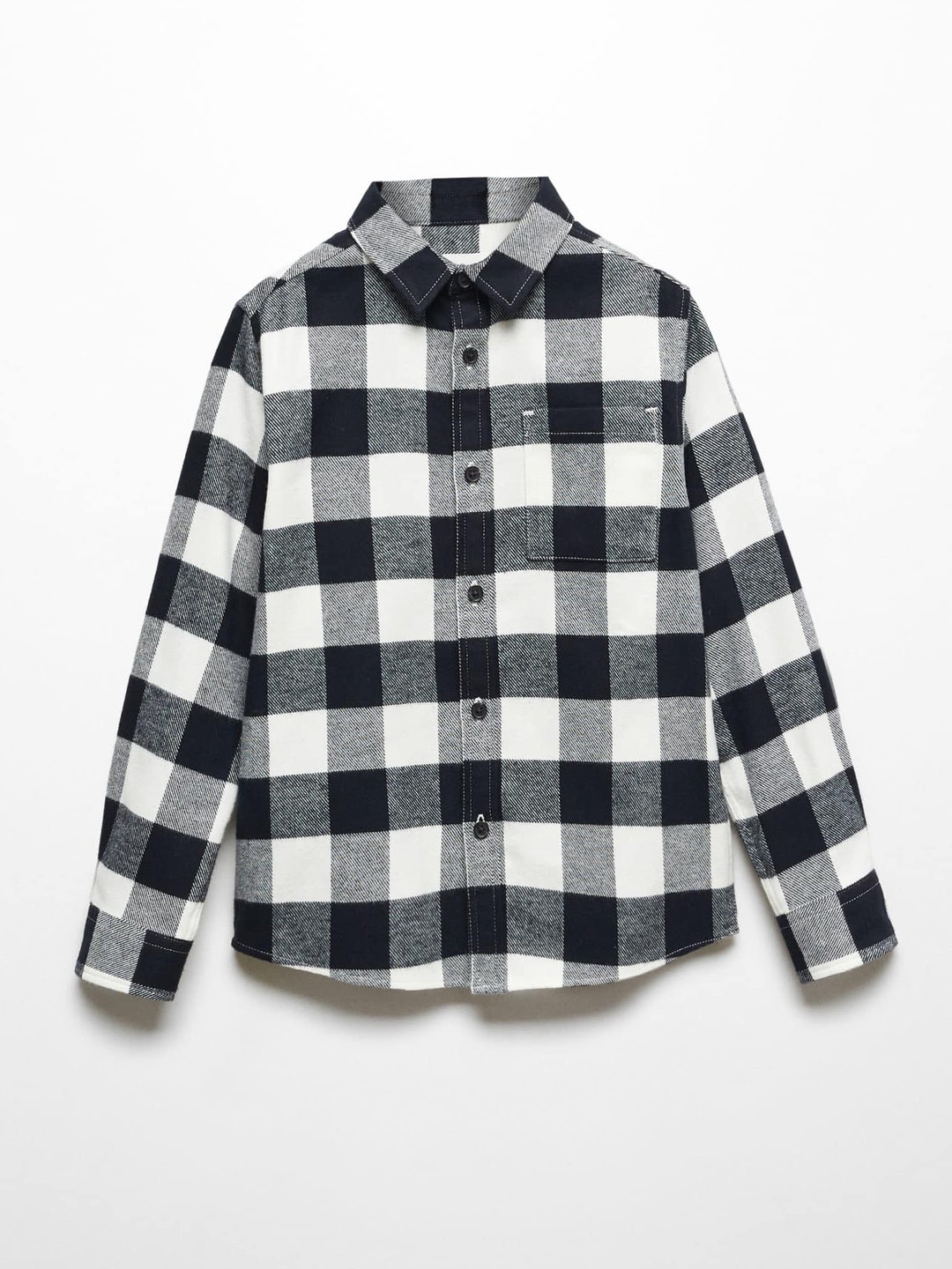 

Mango Kids Boys Buffalo Checked Pure Cotton Casual Shirt, White
