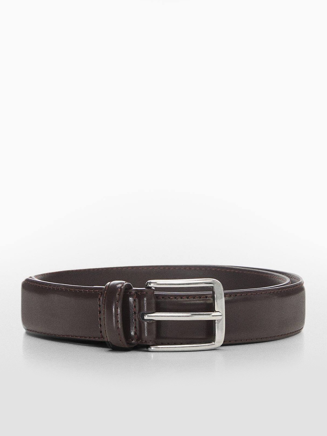 

MANGO MAN Men Leather Formal Belt, Brown