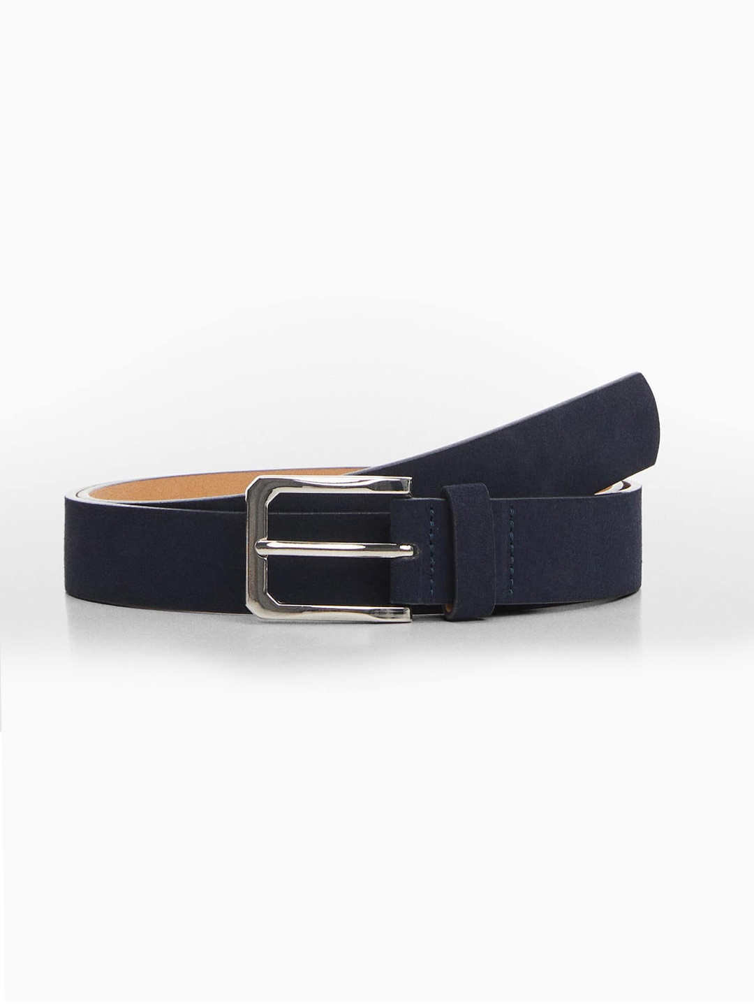 

MANGO MAN Suede Belt, Navy blue