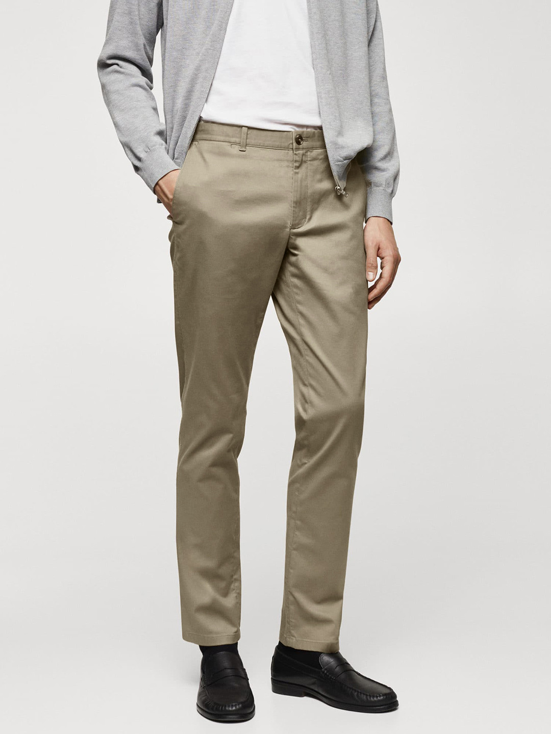 

MANGO MAN Regular Fit Formal Trousers, Grey