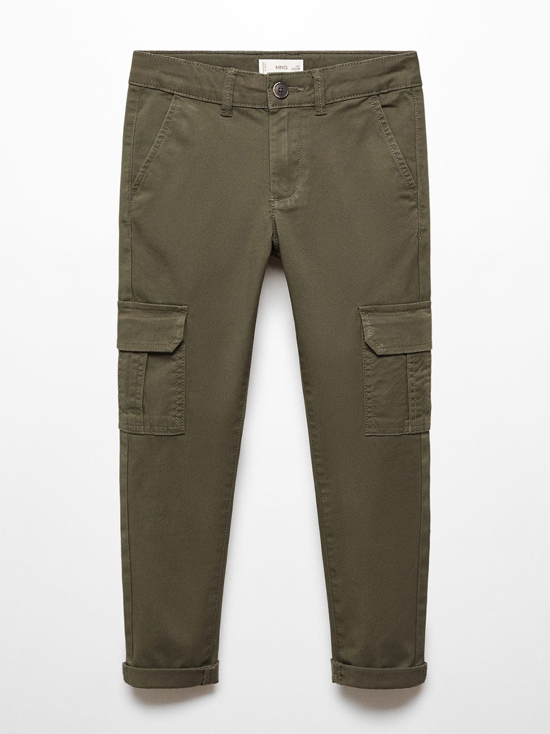 

Mango Kids Boys Cargos Trousers, Olive