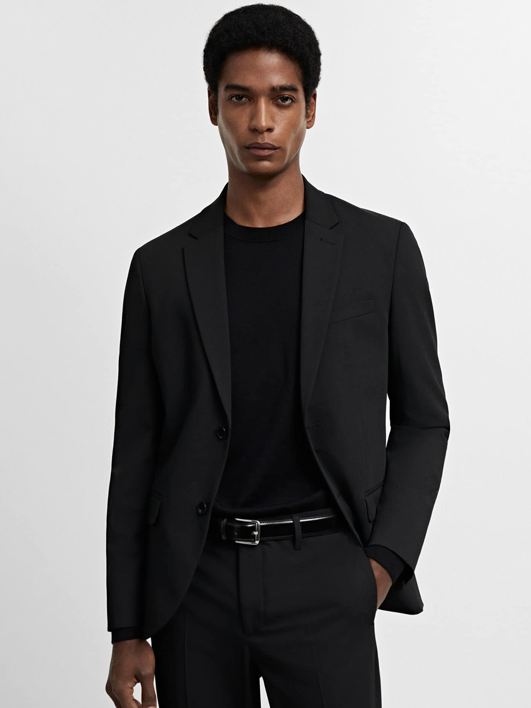 

MANGO MAN The Suit Collection Single-Breasted Super Slim-Fit Stretchable Blazer, Black