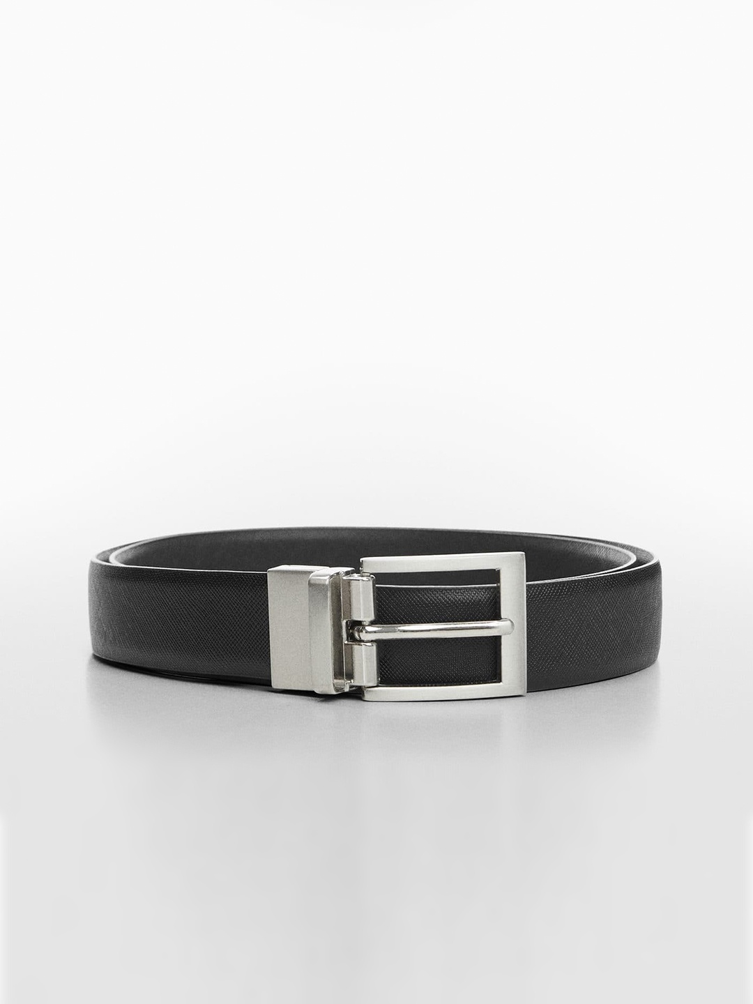 

MANGO MAN Textured Leather Reversible Formal Belt, Black