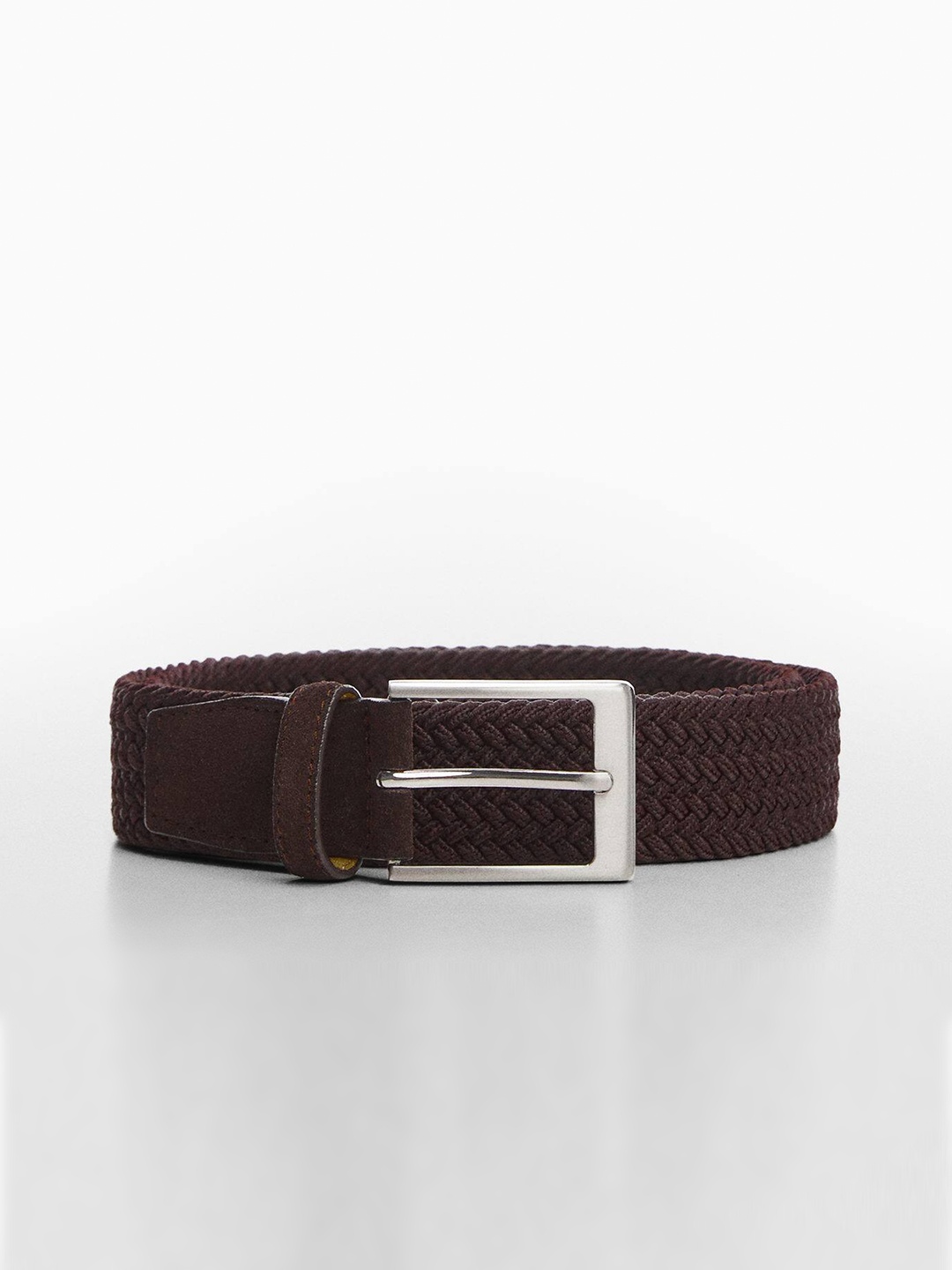 

MANGO MAN Woven Design Belt, Brown
