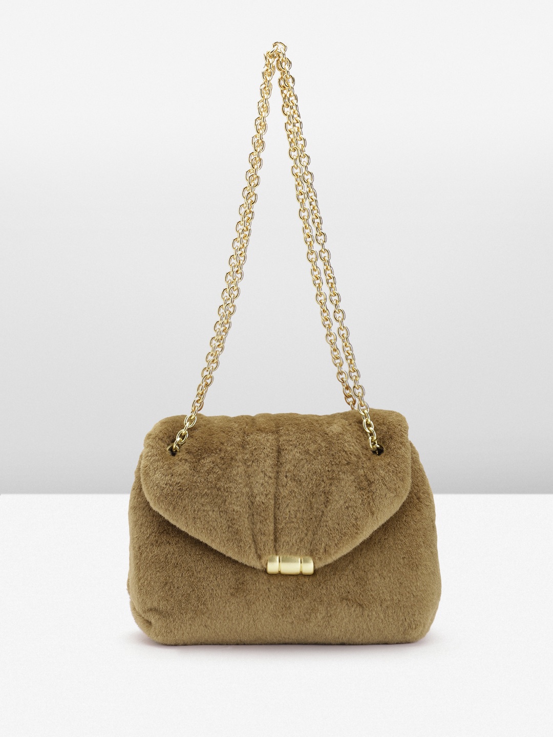 

MANGO Faux Fur-Effect Shoulder Bag, Brown