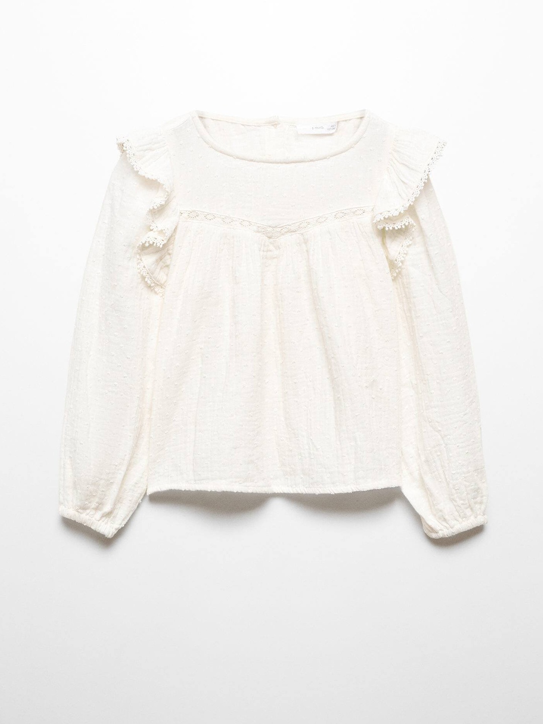 

Mango Kids Puff Sleeve Cotton Top, White