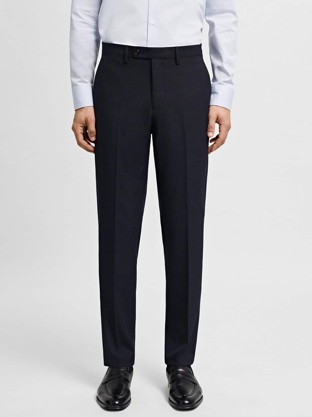 

MANGO MAN Regular Fit Formal Trousers, Navy blue