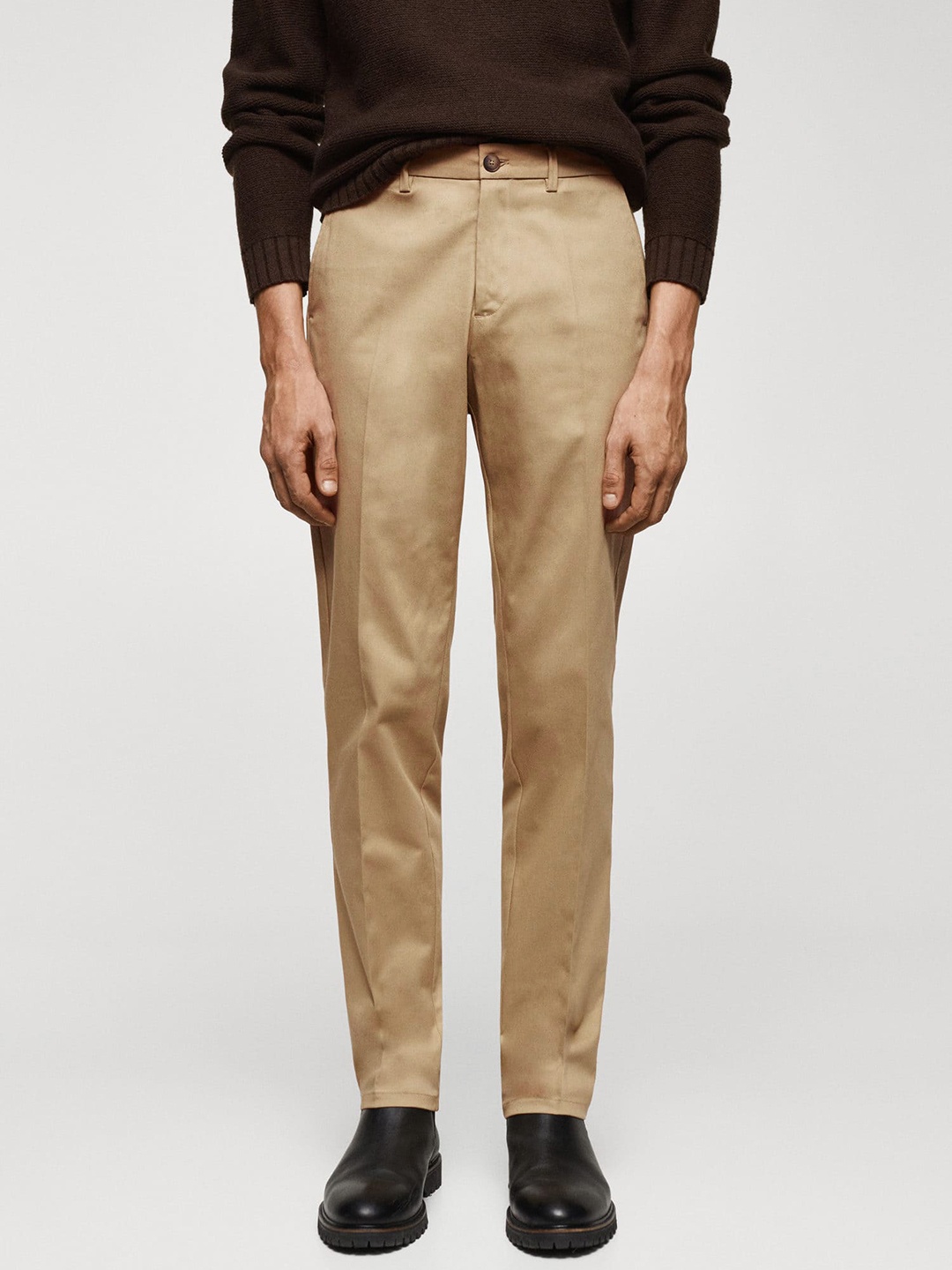 

MANGO MAN Regular Fit Trousers, Beige