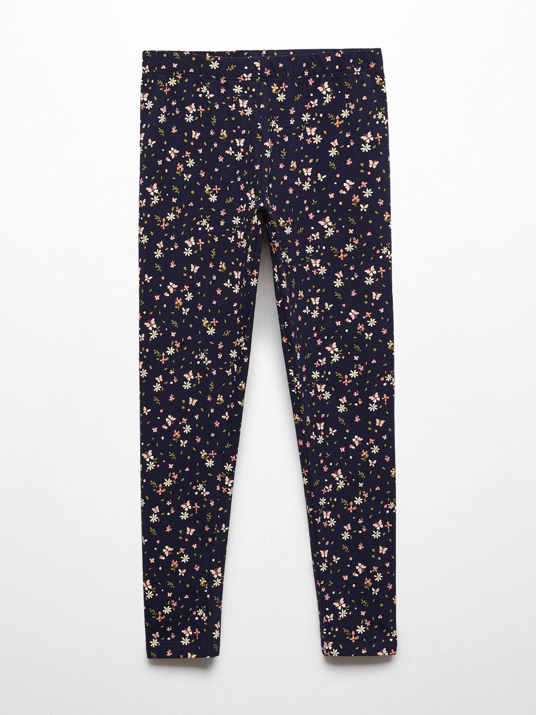 

Mango Kids Girls Floral Printed Ankle Length Leggings, Navy blue