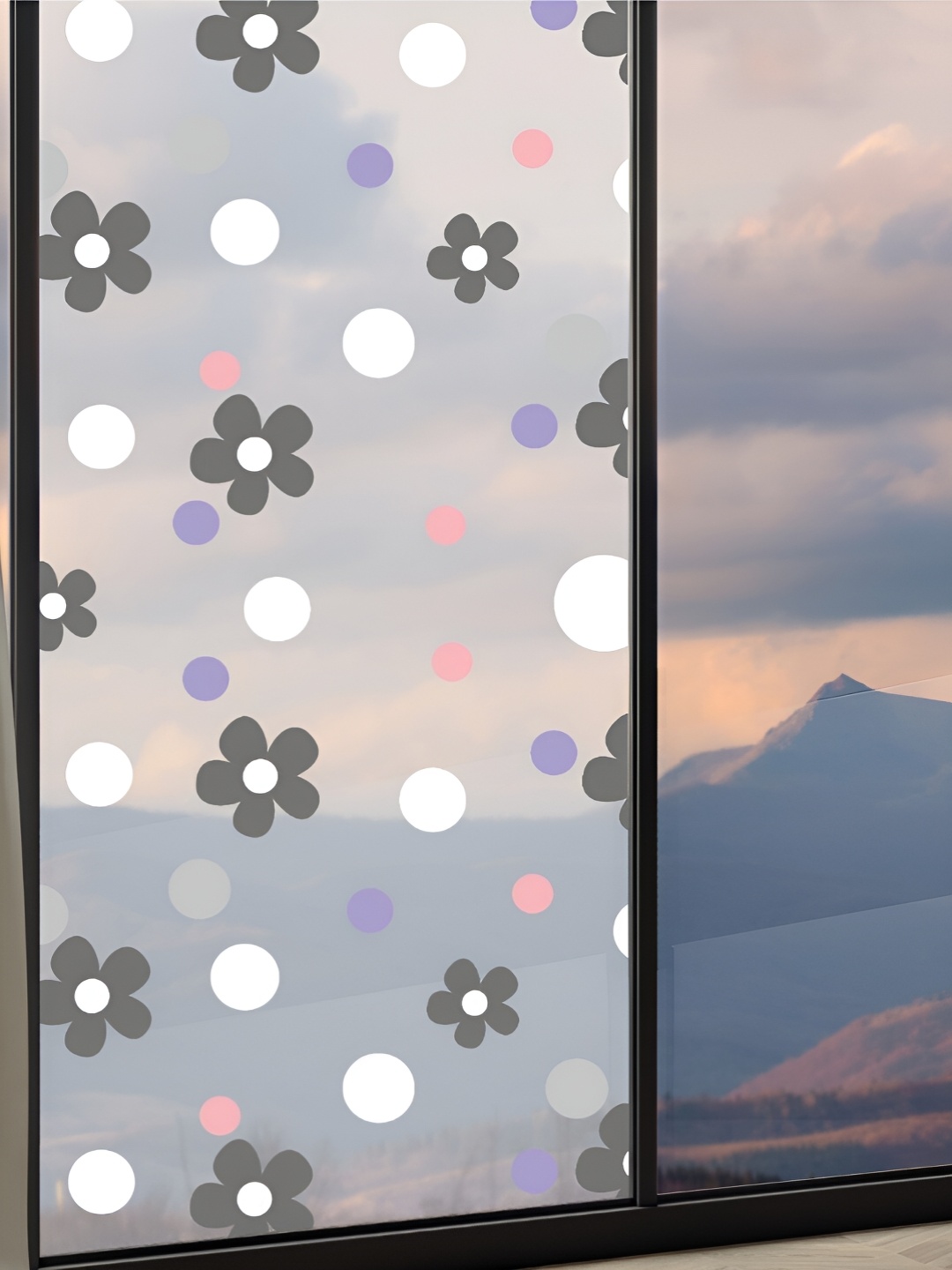 CVANU Transparent & Grey Printed Self-Adhesive Window Film