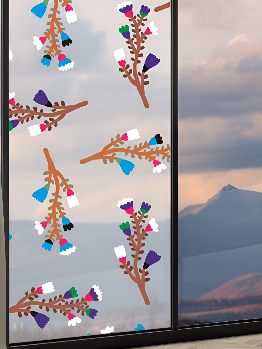 CVANU Transparent & Brown Printed Self-Adhesive Window Film
