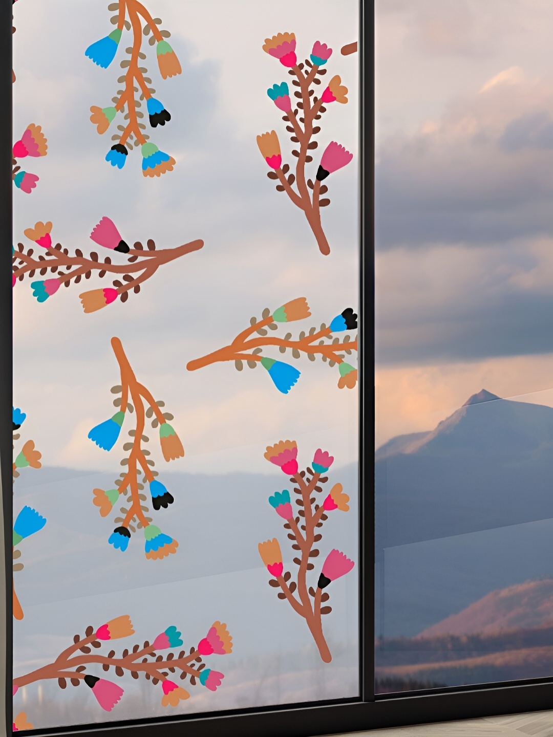 CVANU Transparent & Brown Printed Self Adhesive Window Film