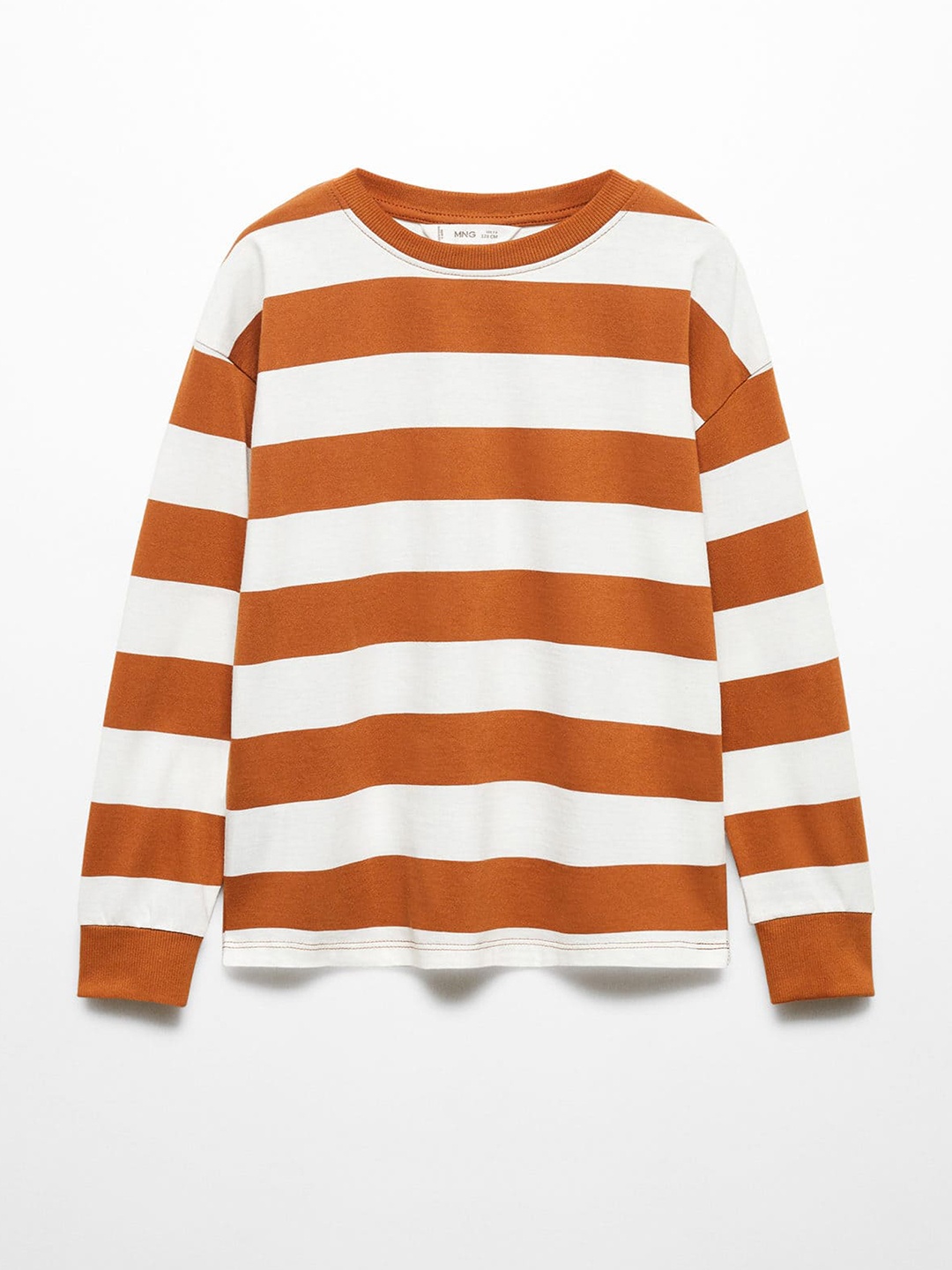 

Mango Kids Boys Pure Cotton Striped T-shirt, White