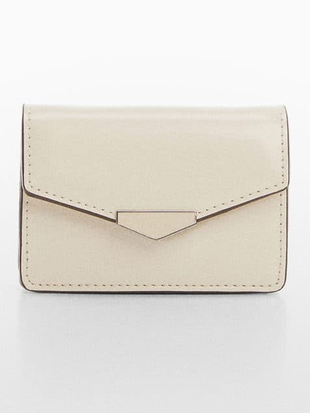 

MANGO Women Envelope Wallet With Sling Strap, Off white